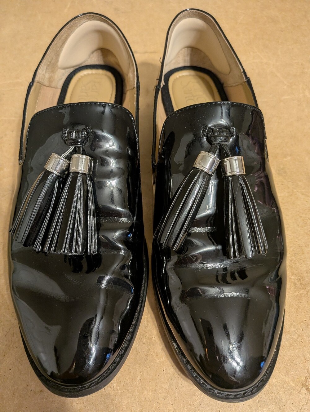 Women's Black Patent Tassel Loafers